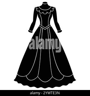 Raffiné Full Body tenue Robe femmes mode Vector Modern Design Illustration de Vecteur