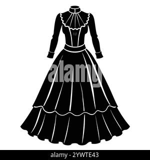 Raffiné Full Body tenue Robe femmes mode Vector Modern Design Illustration de Vecteur