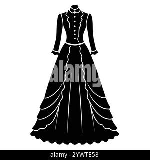 Raffiné Full Body tenue Robe femmes mode Vector Modern Design Illustration de Vecteur