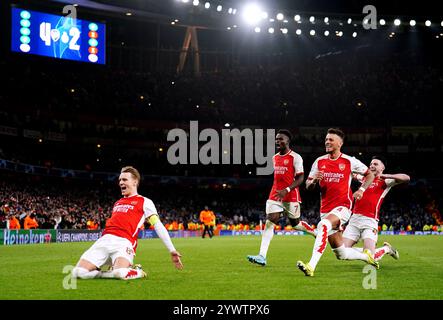 Photo du dossier datée du 12-03-2024. Arsenal s'est qualifié pour les quarts de finale de la Ligue des Champions après avoir remporté un tir de pénalité contre Porto 4-2 lors de sa 16e manche à l'Emirates Stadium. Date d'émission : jeudi 12 décembre 2024. Banque D'Images