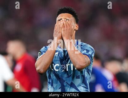 Photo du dossier datée du 09-05-2024 d'Ollie Watkins. L'aventure européenne d'Aston Villa a pris fin alors qu'ils perdaient 2-0 contre l'Olympiacos pour sortir sur l'ensemble 6-2 dans leur demi-finale de l'Europa Conference League. Date d'émission : jeudi 12 décembre 2024. Banque D'Images