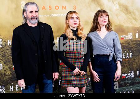 John Lynch, Clara Galle und Katharine O Donnelly beim Photocall zur 3. Staffel der HBO Asia Serie The Head im Hotel Thompson. Madrid, 11.12.2024 *** John Lynch, Clara Galle et Katharine O Donnelly à la conférence photo de la saison 3 de la série HBO Asia The Head à l'hôtel Thompson Madrid, 11 12 2024 Foto:xDyDxFotografosx/xFuturexImagex head 4212 Banque D'Images