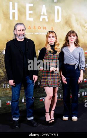 John Lynch, Clara Galle und Katharine O Donnelly beim Photocall zur 3. Staffel der HBO Asia Serie The Head im Hotel Thompson. Madrid, 11.12.2024 *** John Lynch, Clara Galle et Katharine O Donnelly à la conférence photo de la saison 3 de la série HBO Asia The Head à l'hôtel Thompson Madrid, 11 12 2024 Foto:xDyDxFotografosx/xFuturexImagex head 4211 Banque D'Images