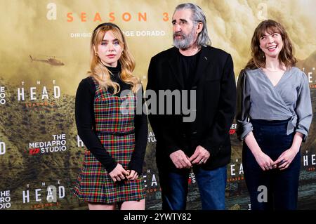 Clara Galle, John Lynch und Katharine O Donnelly beim Photocall zur 3. Staffel der HBO Asia Serie The Head im Hotel Thompson. Madrid, 11.12.2024 *** Clara Galle, John Lynch et Katharine O Donnelly à la conférence photo de la saison 3 de la série HBO Asia The Head à l'hôtel Thompson Madrid, 11 12 2024 Foto:xDyDxFotografosx/xFuturexImagex head 4214 Banque D'Images