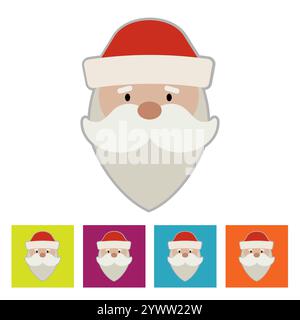 Père Noël. Icône nouvel an. Illustration vectorielle Illustration de Vecteur