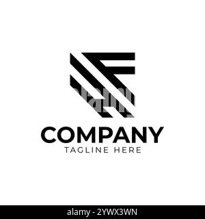 Modèle de conception de logo HF de lettre créative de vecteur Illustration de Vecteur