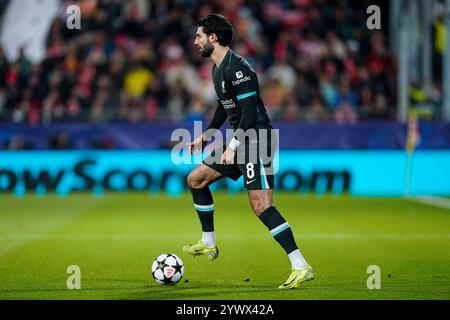 Gérone, Espagne. 10 décembre 2024. Dominik Szoboszlai du Liverpool FC lors du match de l'UEFA Champions League, date 6, entre Girona FC et Liverpool FC a joué au stade Montilivi le 10 décembre 2024 à Barcelone en Espagne. (Photo de Sergio Ruiz/Imago) crédit : Presinphoto SPORT AGENCY/Alamy Live News Banque D'Images