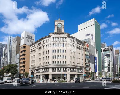 Grand magasin de luxe Wako et horloge Seiko à l'intersectionGinza 4-chome à Tokyo, Japon, Asie. Banque D'Images