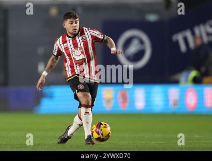 Londres, Royaume-Uni. 11 décembre 2024. Gustavo Hamer de Sheffield United lors du Sky Bet Championship match à The Den, Londres. Le crédit photo devrait se lire : Paul Terry/Sportimage crédit : Sportimage Ltd/Alamy Live News Banque D'Images