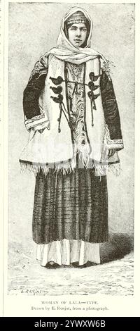 FEMME DE TYPE LALA dessinée par E. Ronjat DES ARYENS OCCIDENTAUX / les Grecs du volume 3 de l'histoire universelle de Ridpath : un compte rendu de l'origine, de la condition primitive et du développement ethnique des grandes races de l'humanité, et des principaux événements dans l'évolution et le progrès de la vie civilisée entre les hommes et les Nations, à partir de sources récentes et authentiques avec une enquête préliminaire sur le temps, le lieu et la manière du commencement par Ridpath, John Clark, 1840-1900 publié en 1897 Banque D'Images