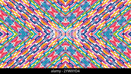 Fond avec des rayures colorées vives, motif concentrique abstrait pour la conception Banque D'Images