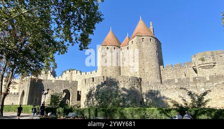 Vue sur la forteresse de Carcassone en France Banque D'Images