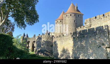 Vue sur la forteresse de Carcassone en France Banque D'Images