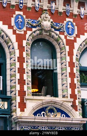 Newport, Rhode Island, États-Unis, cca. 1992. Façade du bâtiment Audrain. Banque D'Images