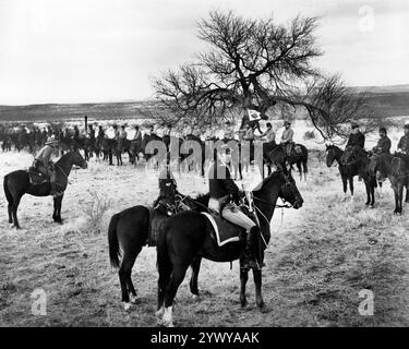 Charlton Heston, sur le plateau du film WESTERN, Major Dundee, Columbia Pictures, 1965 Banque D'Images