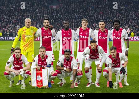 Amsterdam, pays-Bas. 12 décembre 2024. AMSTERDAM, 12-12-2024, JohanCruyff Arena, Europa League Football, Ajax - Lazio Roma. Équipe d'Ajax Amsterdam crédit : Pro Shots/Alamy Live News Banque D'Images