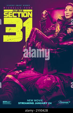 Star Trek : section 31 (2024) réalisé par Olatunde Osunsanmi et mettant en vedette Michelle Yeoh, Omari Hardwick et Kacey Rohl. Un nouveau chapitre passionnant dans l'univers Star Trek suit les opérations secrètes de la section 31 secrète de Starfleet. Affiche de publicité AMÉRICAINE À USAGE ÉDITORIAL EXCLUSIF. Crédit : BFA / Paramount+ Banque D'Images