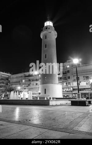 Alexandroupoli, Grèce - 20 février 2018 : le phare d'Alexandroupoli, la ville la plus à l'est de la Grèce, frontalière de la Turquie. La ville est située dans Banque D'Images