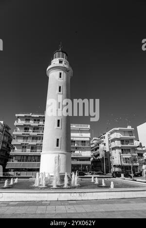 Alexandroupoli, Grèce - 19 février 2018 : le phare d'Alexandroupoli, la ville la plus à l'est de la Grèce, frontalière de la Turquie. La ville est située dans Banque D'Images