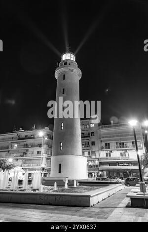 Alexandroupoli, Grèce - 20 février 2018 : le phare d'Alexandroupoli, la ville la plus à l'est de la Grèce, frontalière de la Turquie. La ville est située dans Banque D'Images