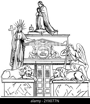 Clément XIII's (1693 – 1769) Tomb in a été installé basilique de Pierre, papauté de 1758 - 1769 Rome, Italie, Europe du Sud, illustration historique 1877 Banque D'Images