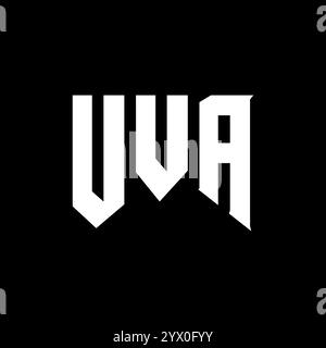 Conception de logo de lettre UVA pour la société de technologie. Combinaison de couleurs noir et blanc de conception de logo UVA. Logo UVA, vecteur UVA, design UVA, icône UVA, alph UVA Illustration de Vecteur