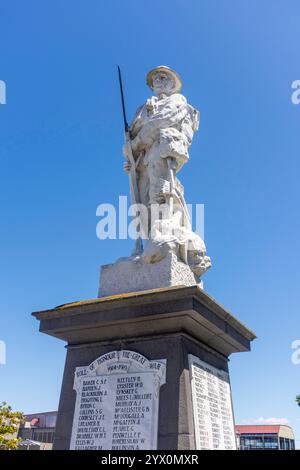 Statue du mémorial de guerre, réserve commémorative de Kaiapoi, Raven Quay, Kaiapoi, région de Canterbury, nouvelle-Zélande Banque D'Images