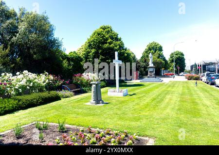 Statue du mémorial de guerre, réserve commémorative de Kaiapoi, Raven Quay, Kaiapoi, région de Canterbury, nouvelle-Zélande Banque D'Images