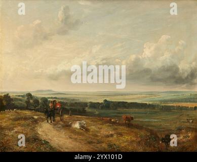 Gendarme John 1824 Une vue de Hampstead Heath Child's Hill, Harrow au loin. Banque D'Images
