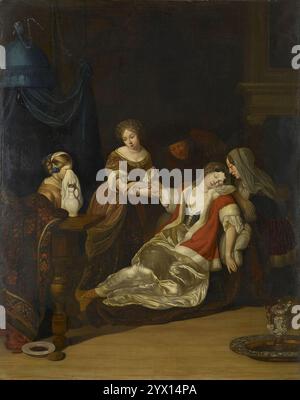 Copie d'après Eglon van der Neer (Amsterdam 1634^-Düsseldorf 1703) - Une dame qui s'évanouit après avoir été Bled Banque D'Images