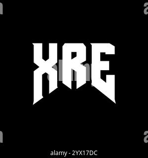 Design de logo XRE Letter pour la société technologique. Logo XRE combinaison de couleurs noir et blanc. Logo XRE, vecteur XRE, design XRE, icône XRE, alph XRE Illustration de Vecteur