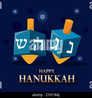 Hanukkah dreidels avec la conception de fond brillant vecteur Illustration de Vecteur