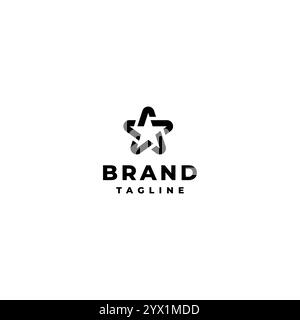 Cinq lettres J tournent pour former un symbole étoile. La lettre initiale JJJJJ forme un logo Star Symbol Design. Illustration de Vecteur
