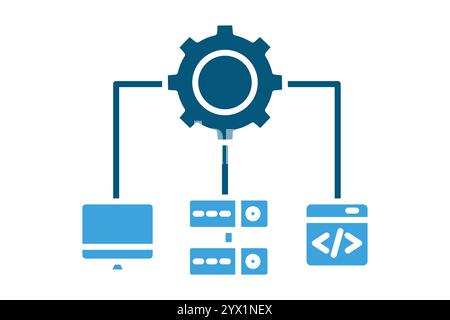Icône infrastructure INFORMATIQUE. style d'icône unie. icône liée à la technologie. Illustration vectorielle des éléments d'architecture INFORMATIQUE Illustration de Vecteur