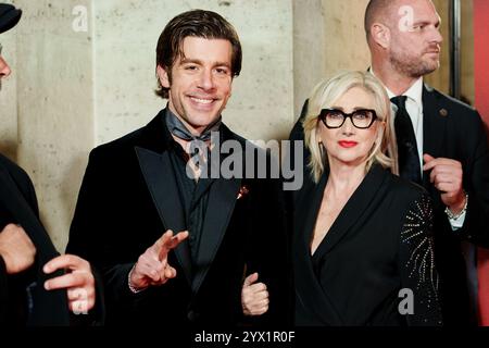 ROME, ITALIE - 12 DÉCEMBRE : Edoardo Purgatori et Lunetta Savino assistent à la première de Diamanti au Space Cinema Moderno le 12 décembre 2024 à Rome, Banque D'Images