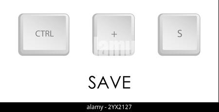 Enregistrer la combinaison de touches. Raccourci clavier pour exécuter rapidement la commande dans le système d'exploitation. Vecteur isolé sur fond blanc Illustration de Vecteur