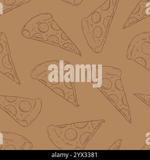 Pizza doodle motif sans couture. Illustration vectorielle d'arrière-plan Illustration de Vecteur