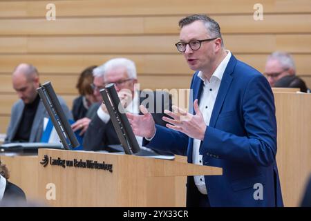 Andreas Schwarz, Vorsitzender Grüne Landtagsfraktion. Auftaktsitzung zur Beratung des Doppelhaushalts für die Jahre 2025/2026. Der Landtag von Baden-W. Banque D'Images