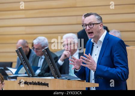 Andreas Schwarz, Vorsitzender Grüne Landtagsfraktion. Auftaktsitzung zur Beratung des Doppelhaushalts für die Jahre 2025/2026. Der Landtag von Baden-W. Banque D'Images