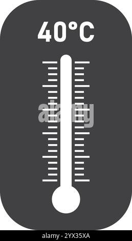 Icône de thermomètre dans un style plat. Illustration vectorielle de commande de climatisation sur fond isolé. Concept commercial de signe de changement de temps. Illustration de Vecteur