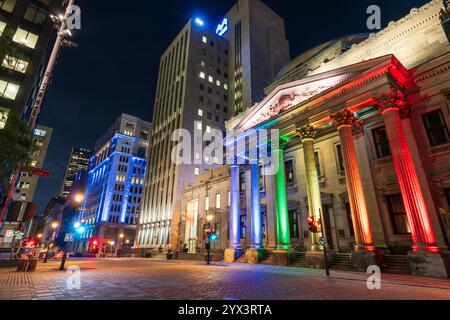 Montréal, Québec, Canada - 18 août 2021 : Banque de Montréal, succursale principale de BMO à la place d'armes dans le Vieux-Montréal. Banque D'Images