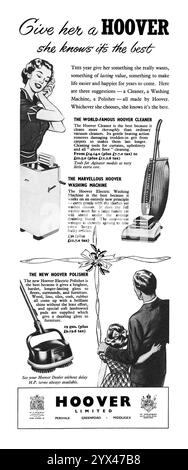1952 British Hoover aspirateur, lave-linge, polisseuse annonce Banque D'Images