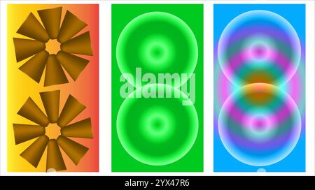 Ensemble de trois fonds colorés abstraits verticaux Illustration de Vecteur