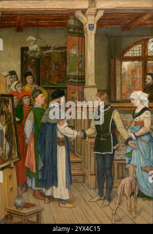 Les magistrats visitent le Studio de Jan van Eyck, 1889. Banque D'Images