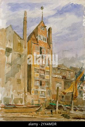 Design for Eagle Wharf, Narrow Street, Limehouse, Londres E14 : perspective of front to River Thames, c1862-63. Banque D'Images