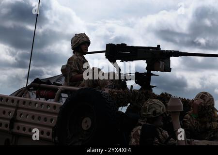 La Mitrailleuse M2 ou mitrailleuse de calibre Browning .50 (officieusement, « ma Deuce ») est une mitrailleuse lourde conçue vers la fin de la première Guerre mondiale. Banque D'Images