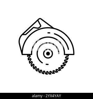 Vecteur d'icône de ligne de scie circulaire Illustration de Vecteur