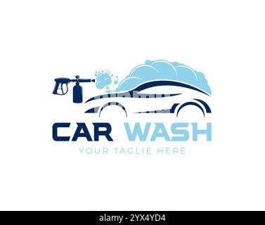 illustration vectorielle de conception de logo de lavage de voiture sous pression Illustration de Vecteur