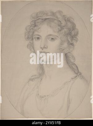 Portrait d'Anna Jadwiga Zamoyska, 1791. Informations complémentaires : ce magnifique portrait à grande échelle montre Anna Jadwiga Zamoyska, une aristocrate polonaise à l'âge de dix-neuf ans. Elle est représentée avec des traits délicats et de grands yeux expressifs. Ses cheveux sont bouclés d'une manière à la mode à l'époque, mais elle est habillée dans un costume classique plutôt que dans un vêtement contemporain. Ce dessin a été fait par Angelica Kauffman en 1791 --au plus fort de sa carrière romaine -- en préparation d'un portrait de famille qui a été commandé par Anna Jadwiga&#x2019;père, le comte Andrzej Zamoysk, pendant la famille&#x201 Banque D'Images