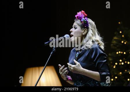 Rome, Italie. 13 décembre 2024. Tiziana Tosca Donati lors de l’émission “Speciale natale” à l’Auditorium Parco della Musica le 13 décembre 2024 crédit : Live Media Publishing Group/Alamy Live News Banque D'Images